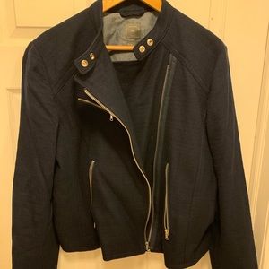 Navy Blue Gap tweed moto jacket gently used